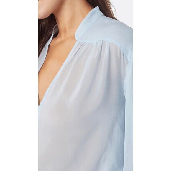 Joie lasha long sleeve 100% silk top light blue size Large and Medium, NWT - Picture 4 of 13